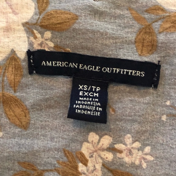 XS American Eagle Flower Print Peasant Top - Picture 4 of 5